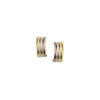 14K Tricolor Gouden Stekeroorringen - Geel, Wit en Roségoud - 11mm