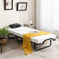 Inklapbaar Logeerbed Opklapbed met 10 cm Dikke Schuimstofmatras Vouwbed met Wielen Belastbaar tot 220 kg 80 x 200 cm