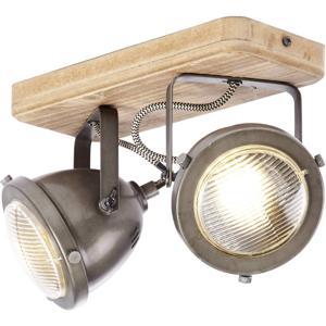 Brilliant Carmen Wood 72029/84 Plafondspot LED GU10 50 W Hout, RVS (geborsteld)