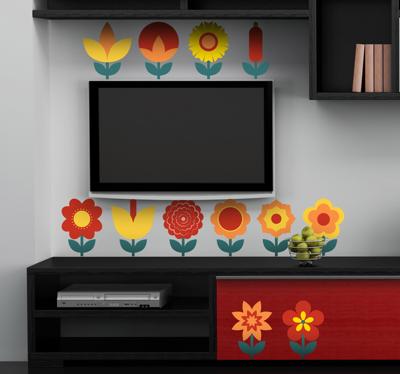 Sticker verzameling bloemen