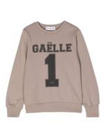 Gaelle Paris Kids sweat en coton à logo imprimé - Marron