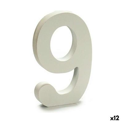 Cijfer Pincello 9 Wit 1,8 x 21 x 17 cm (12 Stuks)