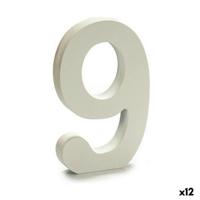Cijfer Pincello 9 Wit 1,8 x 21 x 17 cm (12 Stuks)