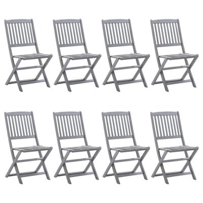 Tuinstoelen 8 st inklapbaar met kussens massief acaciahout
