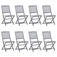 Tuinstoelen 8 st inklapbaar met kussens massief acaciahout