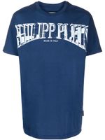 Philipp Plein t-shirt en coton à logo imprimé - Bleu