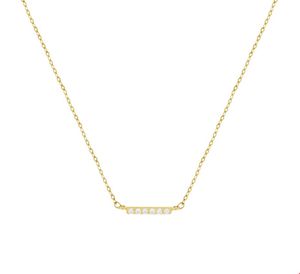 TFT Collier Geelgoud Balkje Zirkonia 1,0 mm x 41+4 (45) cm