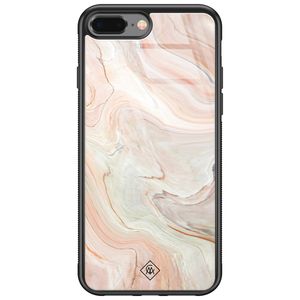 iPhone 8 Plus/7 Plus glazen hardcase - Marmer waves