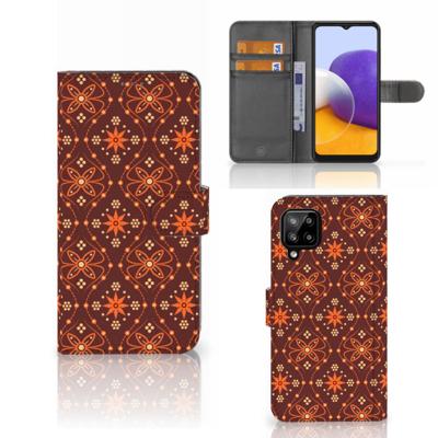 Samsung Galaxy A22 4G | M22 | Telefoon Hoesje | Batik Brown | Portemonnee hoesje