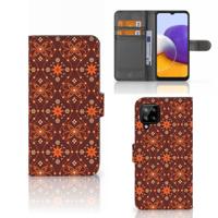 Samsung Galaxy A22 4G | M22 | Telefoon Hoesje | Batik Brown | Portemonnee hoesje