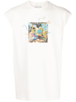 Bethany Williams t-shirt sans manches à imprimé graphique - Blanc