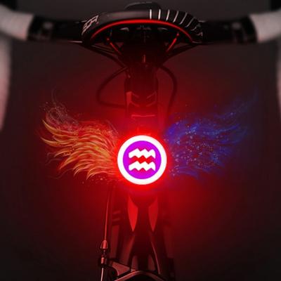 USB opladen rood blauw kleur paardrijden licht achterlicht veiligheidswaarschuwing licht (Aquarius stijl)