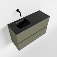 Toiletmeubel Mondiaz Ada | 80 cm | Meubelkleur Army | Lex wastafel Urban Links | Zonder kraangat Toiletmeubel Mondiaz Ada | 80 cm | Meubelkleur Army | Lex wastafel Urban Links | Zonder kraangat