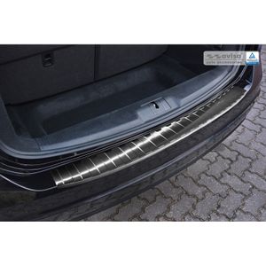 Zwart RVS Bumper beschermer passend voor Seat Alhambra & Volkswagen Sharan II 2010- 'Ribs' AV245005