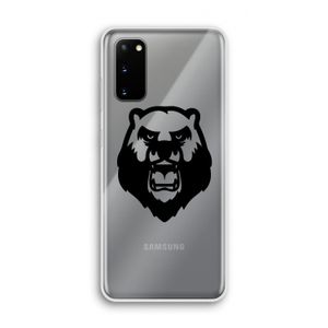 Angry Bear (black): Samsung Galaxy S20 Transparant Hoesje