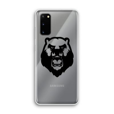 Angry Bear (black): Samsung Galaxy S20 Transparant Hoesje