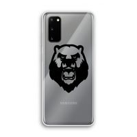 Angry Bear (black): Samsung Galaxy S20 Transparant Hoesje