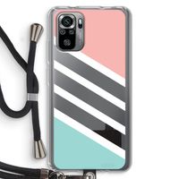 Strepen pastel: Xiaomi Redmi Note 10S Transparant Hoesje met koord