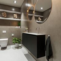 Toiletmeubel Mondiaz Ture | 120 cm | Meubelkleur Urban | Eden wastafel Talc Rechts | Zonder kraangat