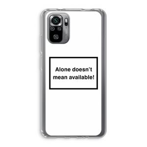 Alone: Xiaomi Redmi Note 10S Transparant Hoesje