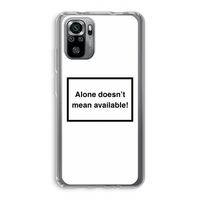 Alone: Xiaomi Redmi Note 10S Transparant Hoesje
