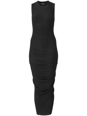 Marc Jacobs robe mi-longue en laine mérinos à design torsadé - Noir