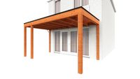 Trendhout Aanbouwveranda Modena 470x300 cm - model links- Plat dak- Hout- Trendhout