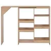 The Living Store Bartafel - Eiken - 138x39x110 cm - Verplaatsbaar schap