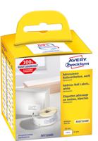 Avery-Zweckform Rol met etiketten Compatibel vervangt DYMO, Seiko 99012, S0722400 89 x 36 mm Papier Wit 520 stuk(s) Permanent hechtend Adresetiketten AS0722400