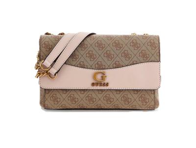 Guess Nell 4G Logo Crossbody Tas Dames Bruin - Kleur: Bruin | Soccerfanshop