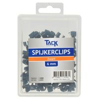 Spijkerclips zwart 6mm 100 stuks