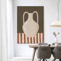 Urban Cotton Wandkleed 'Vivid Vase 06' 145 x 190cm in Frame - black