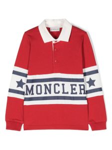 Moncler Enfant logo-print jersey polo shirt - Rouge