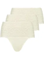 Nina von C 3- pack - dames taille slip kant - Biologisch katoen - Voordeelverpakking - Aanbieding