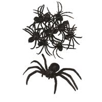 Griezel spinnen set van 27x stuks - zwart - 8 cm - Plastic nep spinnen - Halloween thema - decoratie