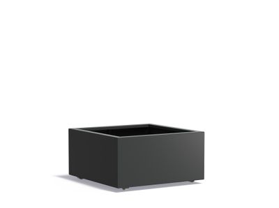 Aluminium plantenbak CARREZ met wielen 80x80x40cm.