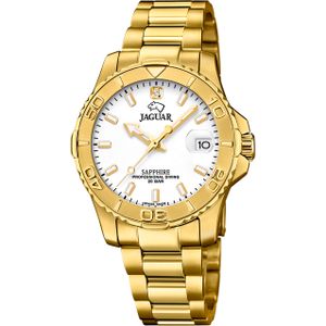 Jaguar J898/3 Horloge Women's White Diver staal goudkleurig-wit 20ATM 34 mm