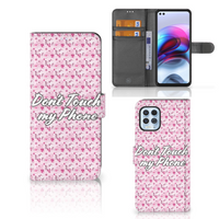 Motorola Moto G100 Portemonnee Hoesje Flowers Pink DTMP