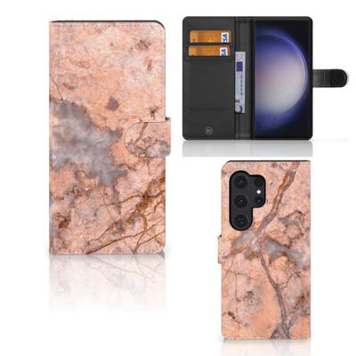 Samsung Galaxy S24 Ultra | Bookcase | Marmer Oranje