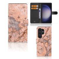 Samsung Galaxy S24 Ultra | Bookcase | Marmer Oranje