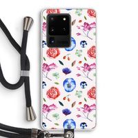 Bloemetjes: Samsung Galaxy S20 Ultra Transparant Hoesje met koord
