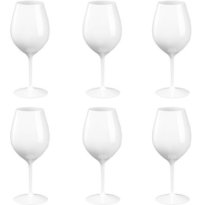8x Witte of rode wijn wijnglazen 51 cl/510 ml van onbreekbaar wit kunststof