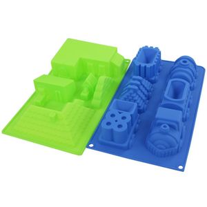 Siliconen Bakvorm Trein/Huis 17x5x30 cm Assorti