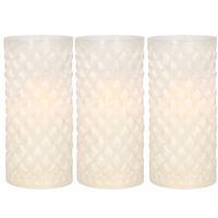 3x stuks luxe led kaarsen in glas D7,5 x H15 cm - thumbnail