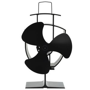 VidaXL Kachelventilator met 3 vinnen zwart