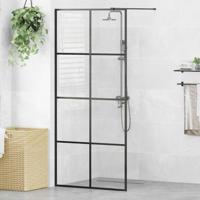 Inloopdouchewand 90x195 cm ESG-glas transparant en zwart