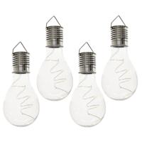 Solar hanglamp bol/peertje - 15x - transparant - kunststof - 14 cm