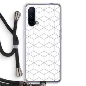Zwart-witte kubussen: OnePlus Nord CE 5G Transparant Hoesje met koord