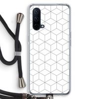 Zwart-witte kubussen: OnePlus Nord CE 5G Transparant Hoesje met koord