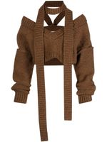 MERYLL ROGGE pull crop à dos-nu - Marron